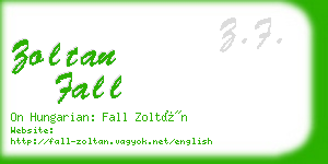 zoltan fall business card